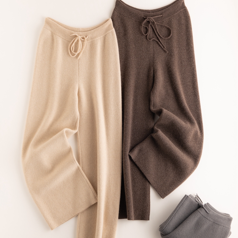 FULL NEEDLE KNITTED LOOSE PANTS