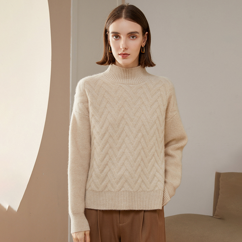 BASKET STITCH MOCK NK JUMPER