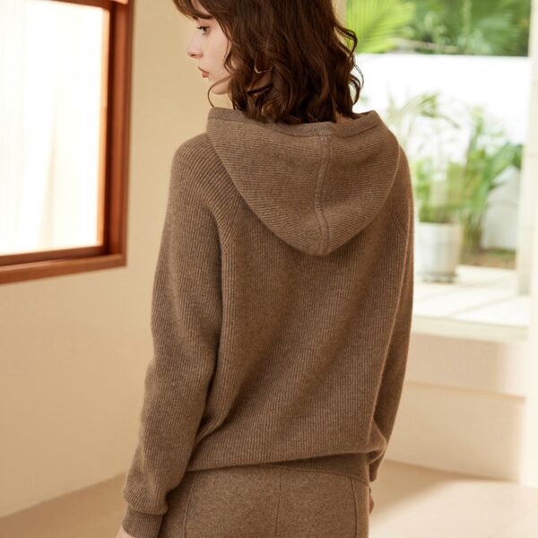 CARDIGAN KNITTED HOODIE - Image 2