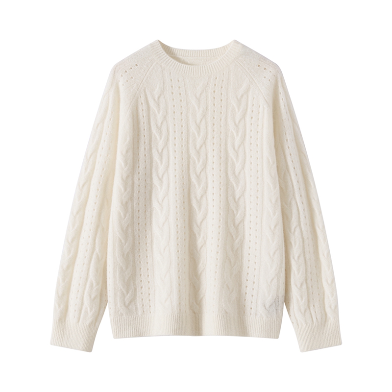CABLE KNIT CLASSICAL RD NK SWEATER