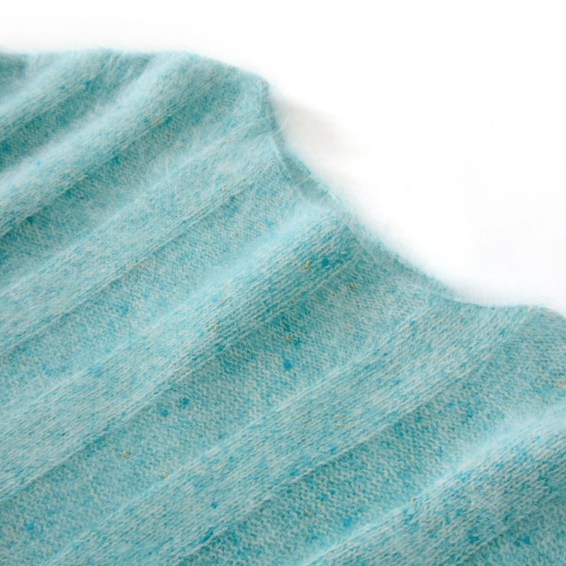 BRUSHED BOAT NK WITH CUFF PATTERN RIBBED SWEATER