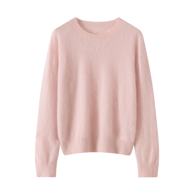 SEAMLESS BRUSHED CASHMERE&SILK BLENDS CLASSICAL RD NK